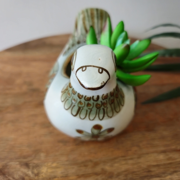 Tonala Mexico Bird Vessel Planter Ken Edwards Vintage - Picture 3 of 7